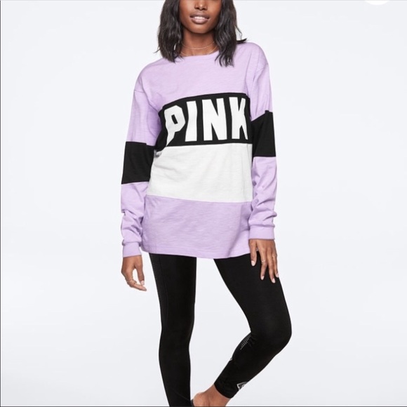 NWT VS PINK EXTRA LARGE LS CAMPUS TEE - Picture 2 of 4